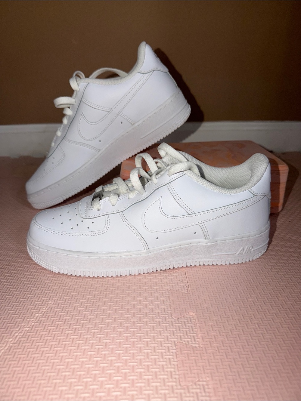 Nike White Air Forces; Size: Boys 7 Youth